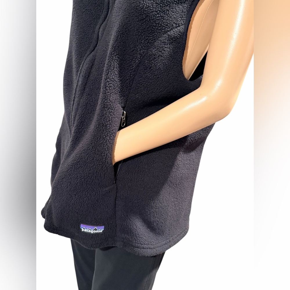 Patagonia Synchilla Vest Womens Black Fleece Full Zip outdoor classic Size XL - Picture 5 of 13
